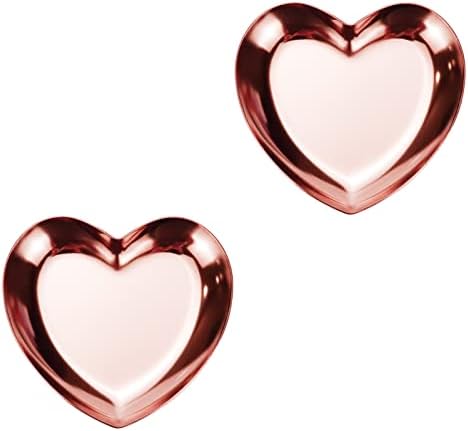 KUMGROT Stainless Steel Heart Shaped Tray Jewelry Tray Jewelry Display Tray Small Jewelry Process Storage Tray(Rose Gold)
