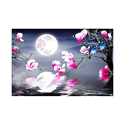 Broderie Craft Peinture Strass Lune Magnolia à Offrir en Cadeau