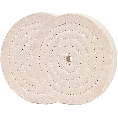 200mm (70 Lagen) Spiralgenähte Polierscheibe Spiegelpolierscheibe mit 16mmBohrung für Tischschleifwerkzeuge 2 Stücke Cover