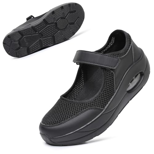 Image of Git-up Women's Arch Support Walking Shoes, Breathable Wide Toe Box Nursing Work Shoes for Plantar Fasciitis