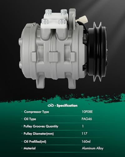 Image of SCITOO AC Compressor fit for Chevrolet Tracker 1.6L 1989-1991 | Fast Cooling, Ultra Low Noise (≤72 dB)Air Conditioner Compressor with Clutch, Easy Installation, 142468 2010769 12367704