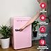 Frigidaire Retro Compact Refrigerator with Chiller, 3.2 cu ft Countertop Fridge, Built-In Bottle Opener, Rounded Corners, Premium, for Office, Bedroom, Dorm Room, Cabin, 18.5D x 20W x 31.5H (Pink)