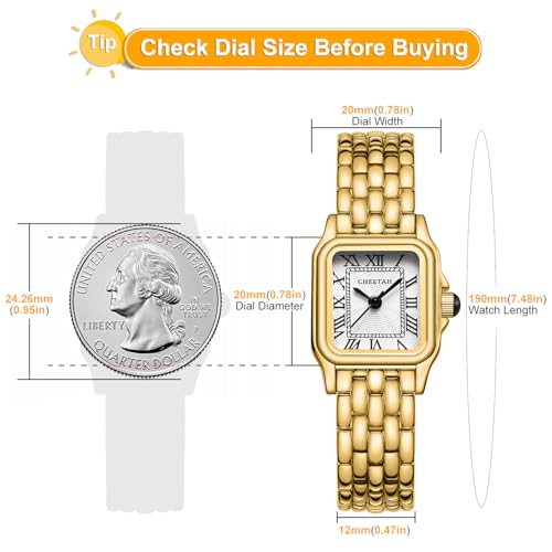 cheetah gold watches for women with small vintage bracelet rectangular case roman dial
