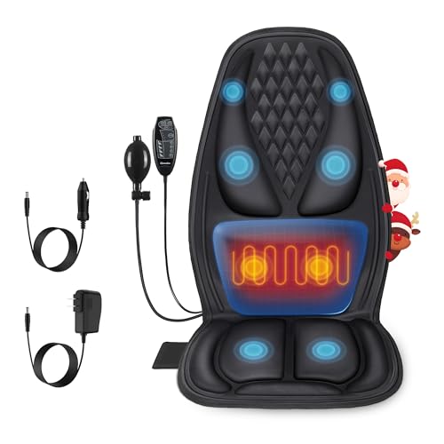 comrelax Back Massager with Heat, Massage Seat Cushion with 3D