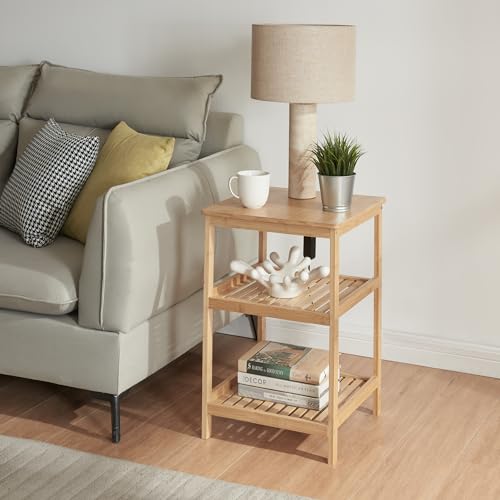 [en.casa] Bambus Standregal Ikerasak Badregal 60 x 40 x 40 cm Regal für Badezimmer Küche mit 3 Ebenen Küchenregal Bambusregal Holz stehend
