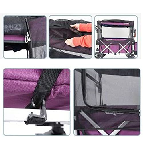 Keenz Folding Collapsible Mosquito Netting Sun Shade Protection Cover Accessory with Zippered Opening for the 7S Kids Toddler Wagon, Black (Net Only)