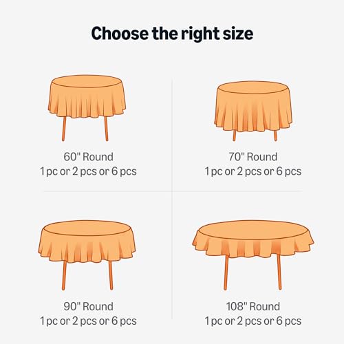 Amazon Basics Round Tablecloths, Decorative Solid Color Water-Resistant, Wipeable Circle Table Cloth Cover for Kitchen, Dining, 60", Black, Pack of 2 by Amazon Basics - Used condition - Image 5