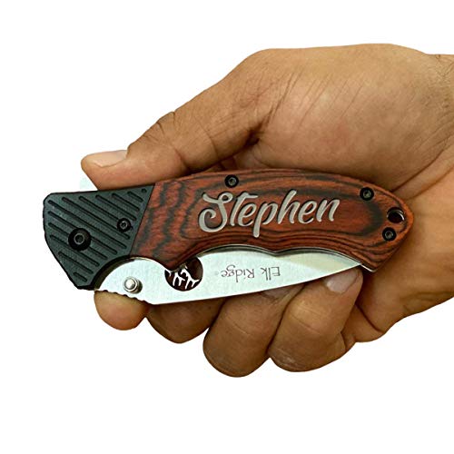 Custom Pocket Knife Gift for Men, Women & Young Kids, Great for Camping