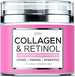 Collagen Cream For Face with Retinol - Anti Aging Face Moisturizer - Day & Night Wrinkle Cream - Boosted with Hyaluronic Acid & Vitamin A+E - Natural Firming Cream for Fine Lines - Made in USA - 1.7 fl. oz