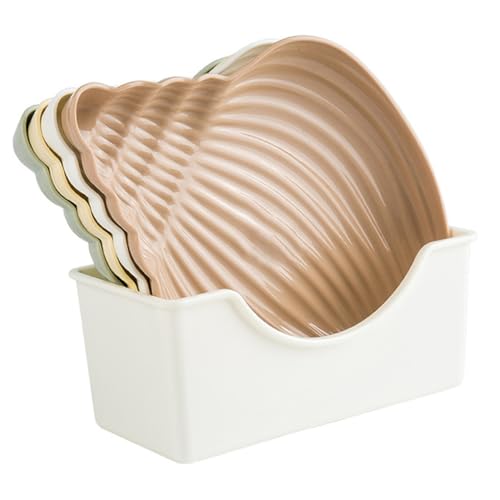 minkissy 海洋風海螺形スナックプレート 軽量プラスチック製 曲面滑らかフルーツ皿 デザート盛り付け用 家用多用途ナッツ皿 おしゃれ収納ト