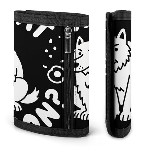 Funny Wolf Wallet Men Trifold Wallet Slim Coin Purse with 8 Card Slots Credit Card Holder3