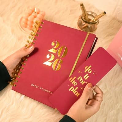 Image of Merlot Edition Planner with Bookmark | Planner Set Includes A5 Journal (22x17 cm) 228 Pages | 120 GSM | 250+ Stickers | Bookmark with Cover Box (The Merlot Edition, Aesthetic Series)