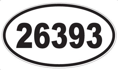 US Decal, Inc. Number 26393 Oval Sticker