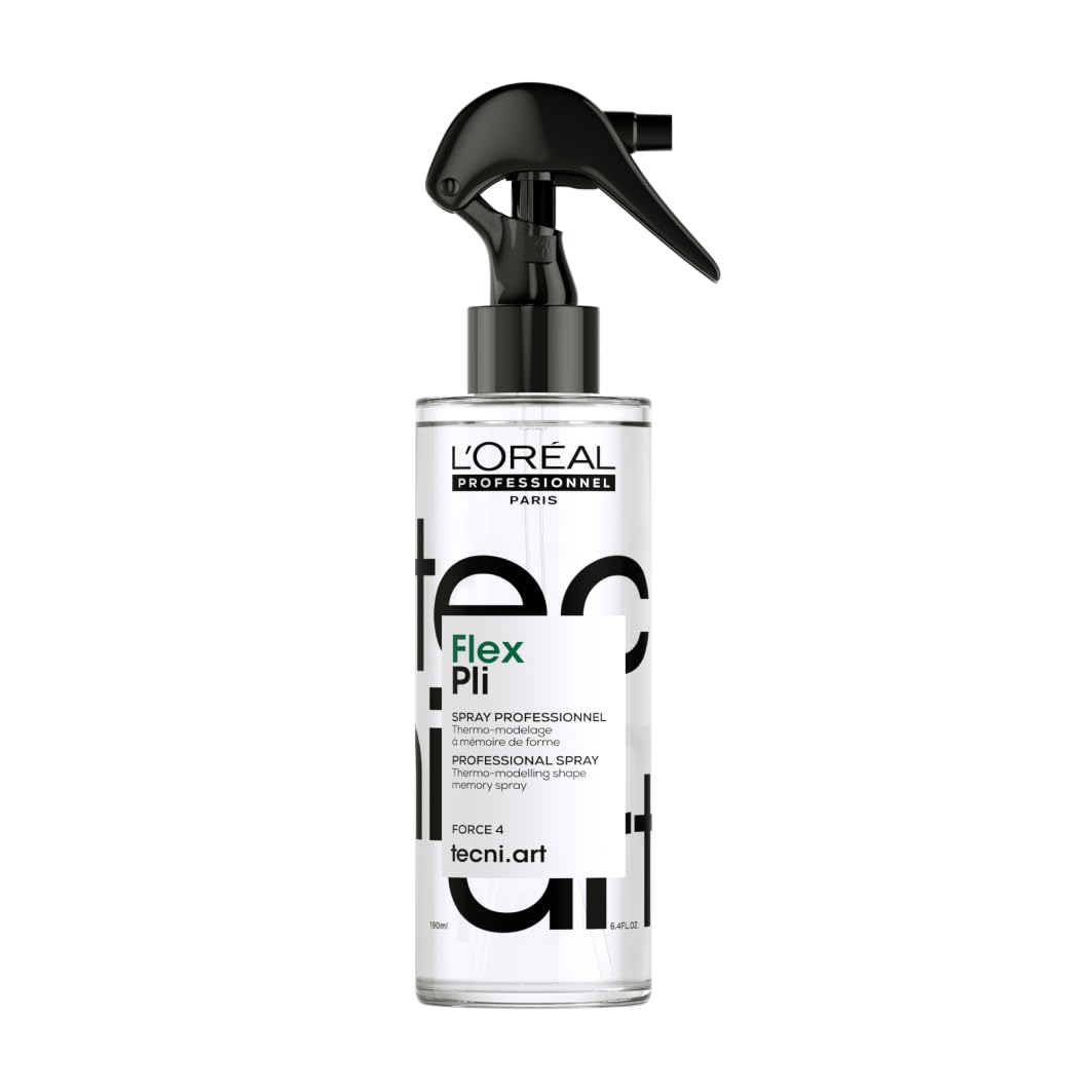 L'Oréal Professionnel hitzeaktivierbares Spray für perfekten Halt und flexible Styles, Verleiht dem Haar Form und Halt, Tecni.ART, Flex Pli, 190ml