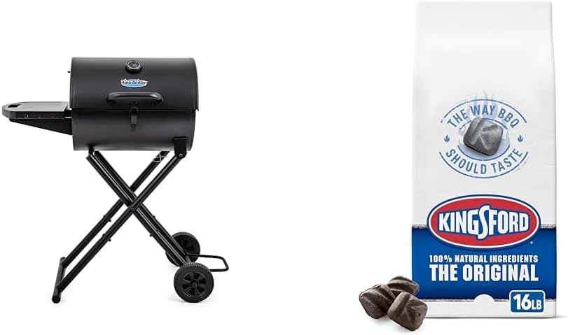 Char-Griller E1816 King-Griller 320 sq. in. Portable Charcoal Grill Bundle with 16 lbs Kingsford Original Charcoal Briquettes