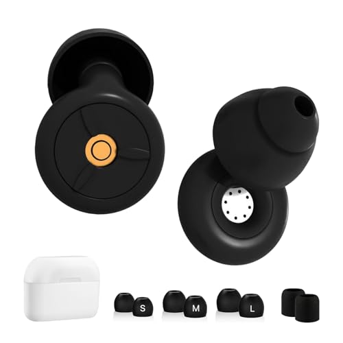 Tappi Orecchie Dormire, 28dB Tappi per Orecchie Antirumore, Riutilizzabili in Silicone, Protezione dell’udito flessibile, Ideali per Sonno Profondo, Studio, Iperacusia, Viaggi (Con 8 Inserti)