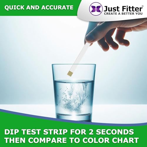 Image of Just Fitter Alkaline Water pH Test Strips. Testing Kit for Home Drinking Water and Liquids. Universal Tester for Aquarium, Fish Tank, Pool, Hot Tub, Spa, Kombucha, Fermentation and Brewing Process.