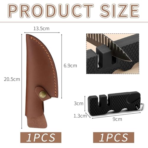 1 Stück Messerscheide Aus Er Und 1 Stück Tragbarer Messerschärfer, Messerschutzhülle, Messerzubehör, Geeignet Für Küche, Camping, Grillen