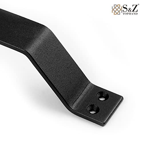 Image of S&Z TOPHAND 9 inch Sliding Barn Door Handle, Black Gate Handle Set, Door Pull, Pull Handle for Sliding Barn Door,Both Interior and Exterior Doors, Door Handle (4)