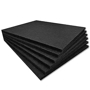 TroyStudio Acoustic Panel - Soundproofing & Sound Absorbing Panel - Super Dense Thick Polyester Fiber Board - Multiple Colors & Sizes - PACK of 6 (400 X 300 X 12 mm, Black)