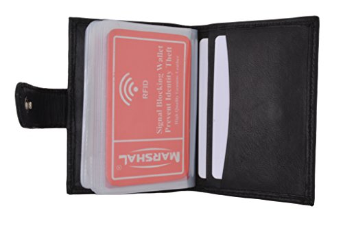 Premium Soft Leather RFID Blocking Credit Card ID Holder with Snap Closure2