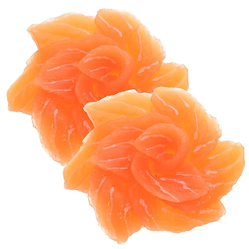 ifundom 2Pcs Realistic Fake Salmon Slices Lifelike Salmon Model for Photography Props Kitchen Decor Party Display and Showcase Artificial Sushi Decoration
