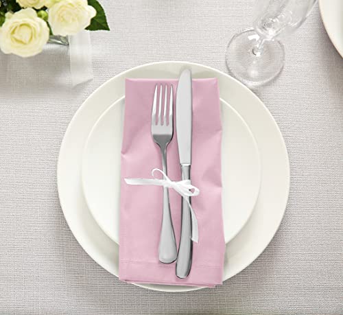 image for Utopia Kitchen Pink Cloth Napkins [12 Pack, 18x18 Inch] Absorbent Cott