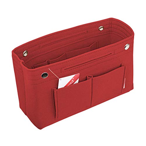 Vercord Felt Purse Tote Organizer Insert Divider Inside Handbag for Women Medium Burgundy
