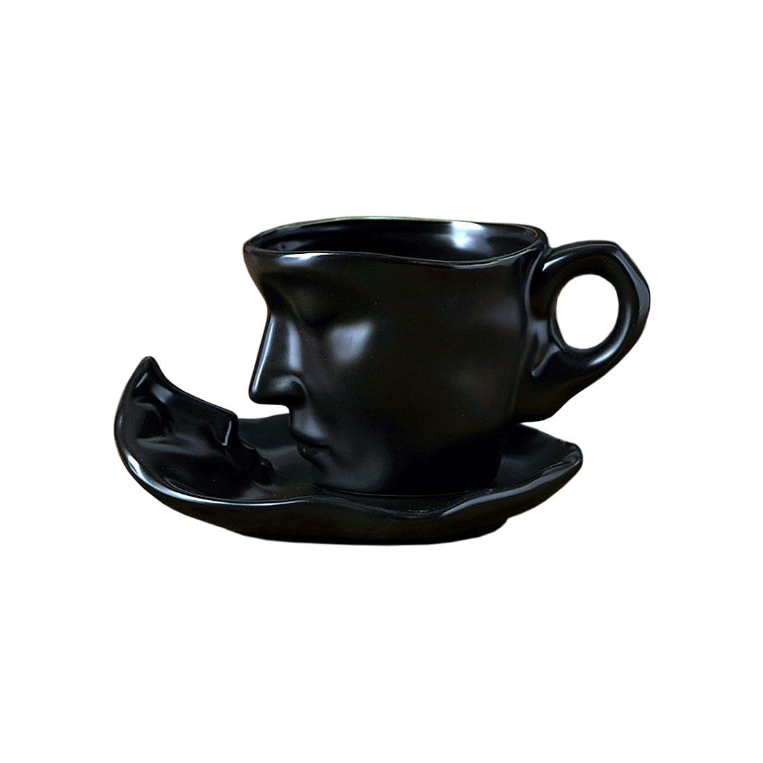 BizimHesap Kissing Cappuccino Cups and Saucer Set Coffee Set Coffee Cups Ceramic Engagement Gifts Wedding Gifts for Bride and Groom Mr and Mrs Gifts for Couple China Tea Cup Wedding Gifts for Couple