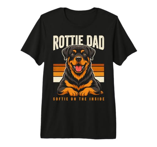 Rottie Dad Softie On The Inside Rottweiler Premium Tri-Blend T-Shirt