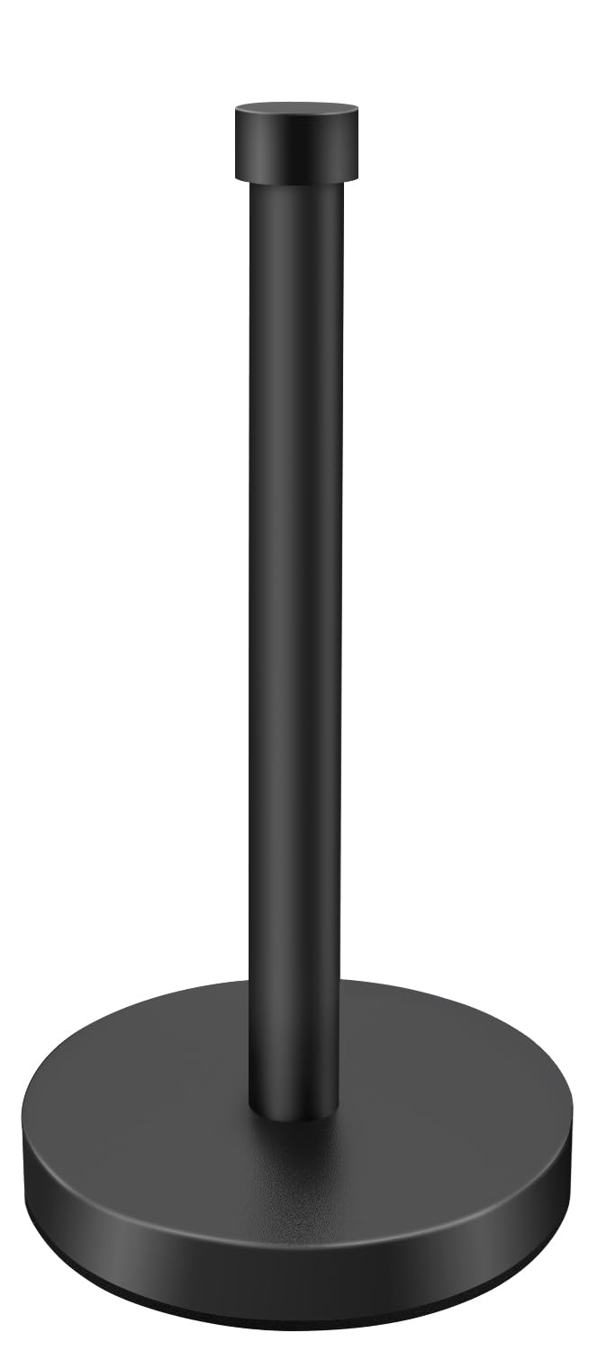 VOTZAAQ Black Paper Towel Holder, Countertop with Sturdy Non-Slip Base