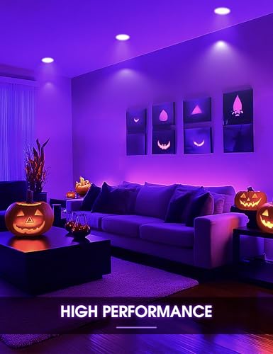 Image of L LOHAS LED Halloween Purple Flood Light Bulbs, 11W Colored Light Bulbs E26