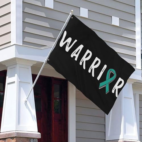 Drapeau cancer de l'ovaire 1,5x2,4 m pour décoration de fête extérieure de soutien - 6