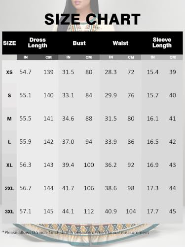 Image of Plus Size Maxi Dress for Women V Neck 3 /4 Sleeve Wrap Dress