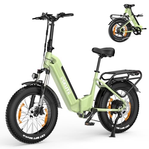 ESKUTE E Bike Star, Klapprad Elektrofahrrad mit 20 Zoll Fat Tire, 65Nm 250W...
