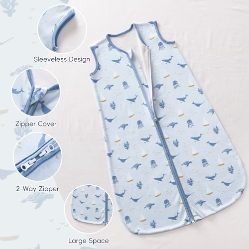 Image of PHF 100% Organic Cotton Baby Sleep Sack 18-24 Months Fish Bubble X-Large