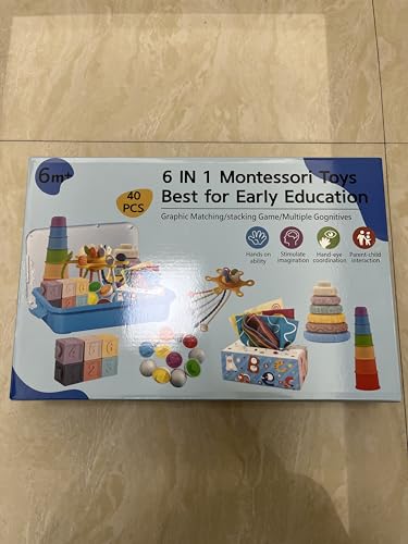 Dazhshun Montessori Toys for Baby 6 Month Old,Baby Toys 6-9-12 Months,6 in 1 Montessori Sensory Toys for 1 Year Old,Stacking Blocks,Tissue Box Toys for Toddlers Birthday Halloween - Image 11