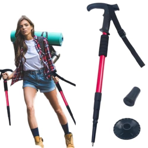 MDIIOEG Bâton De Marche, Collapsible Hiking Trekking Pole - Lightweight Aluminum Telescopic Walking Stick for Outdoor Mountain Climbing, Hiking, Daily Walks