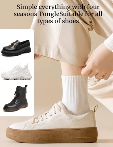 3-6 Pack Thin Crew Socks for Men Women - Soft Cotton Socks - Casual Calf Socks3