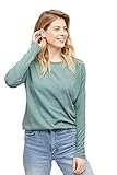 Bund aus Gummizug gefertigt mazine - Damen Langarmshirt - Celeste Longsleeve - Forest Mel. (XS)