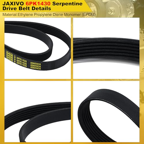 Image of 6PK1430 Serpentine Belt V-Ribbed Drive Belt Compatible with L4 2.5L 13-17 Altima Base,13-18 A-ltima S /SL /SV,14-18 Alti-ma,14-20 Rogue L4 2.5L Gas Only Replace K060563A,106056