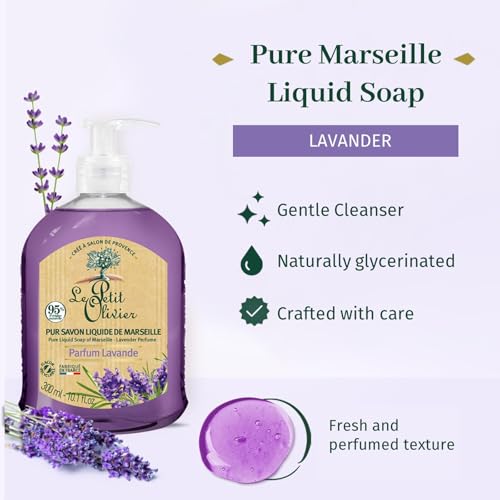 Le petit olivier pur savon liquide de marseille lavande 300ml - vue 3
