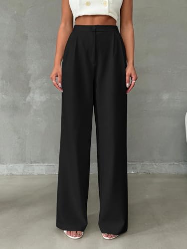Image of Toochki Trousers for Woman Pants Women's Formal Office Korean | Beige Track Pant | Straight | Cotton Spandex Stretchable Trouser | High-Waisted Bottom Wear | Pack of 2 Combo