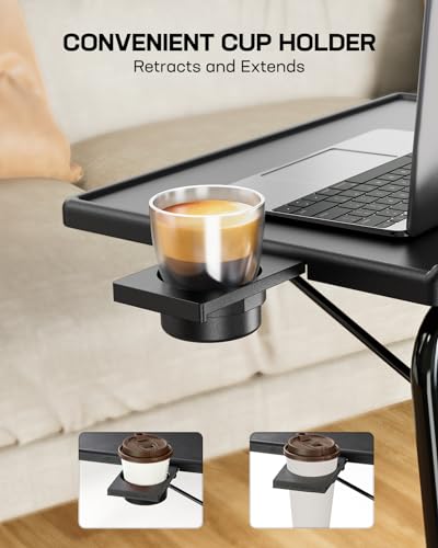 Save 20% on LORYERGO Adjustable TV Tray Table with Cup Holder - Image 5