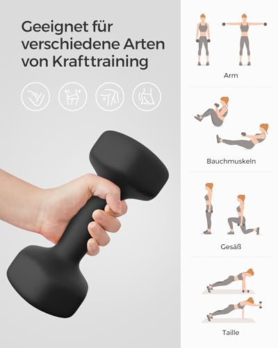 SONGMICS Hanteln, 2er Set,Hantelset, Kurzhanteln, Hexagon, Neopren-Beschichtung, Krafttraining, Workout, Fitnesstraining, für Zuhause – Bild 5