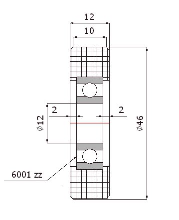 Zabi - ruote in nylon con cuscinetti a sfera