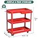 YITAHOME 3-Tier Tool Cart on Wheels, Rolling Metal Service Cart with Screwdriver Hanging Board & Storage Box, Heavy Duty Steel Utility Cart 400lbs Load Capacity for Mechanic Work Garage Warehouse Red