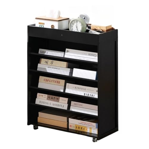 AOPIPI 絵本棚、床置き本棚、子供の読書エリア、シンプル、ユニバーサルローラー、間仕切り収納、オープンデザイン、リビングルーム、書斎、寝室の収納に最適 (K色,長さ60cm)