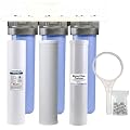 AFWFilters 20-inch 3 Stage High Flow Whole House Water Filter for Fluoride, Arsenic, Tastes, Odors, and Chemicals-Sediment-Bone Char Carbon-Radial Flow Carbon