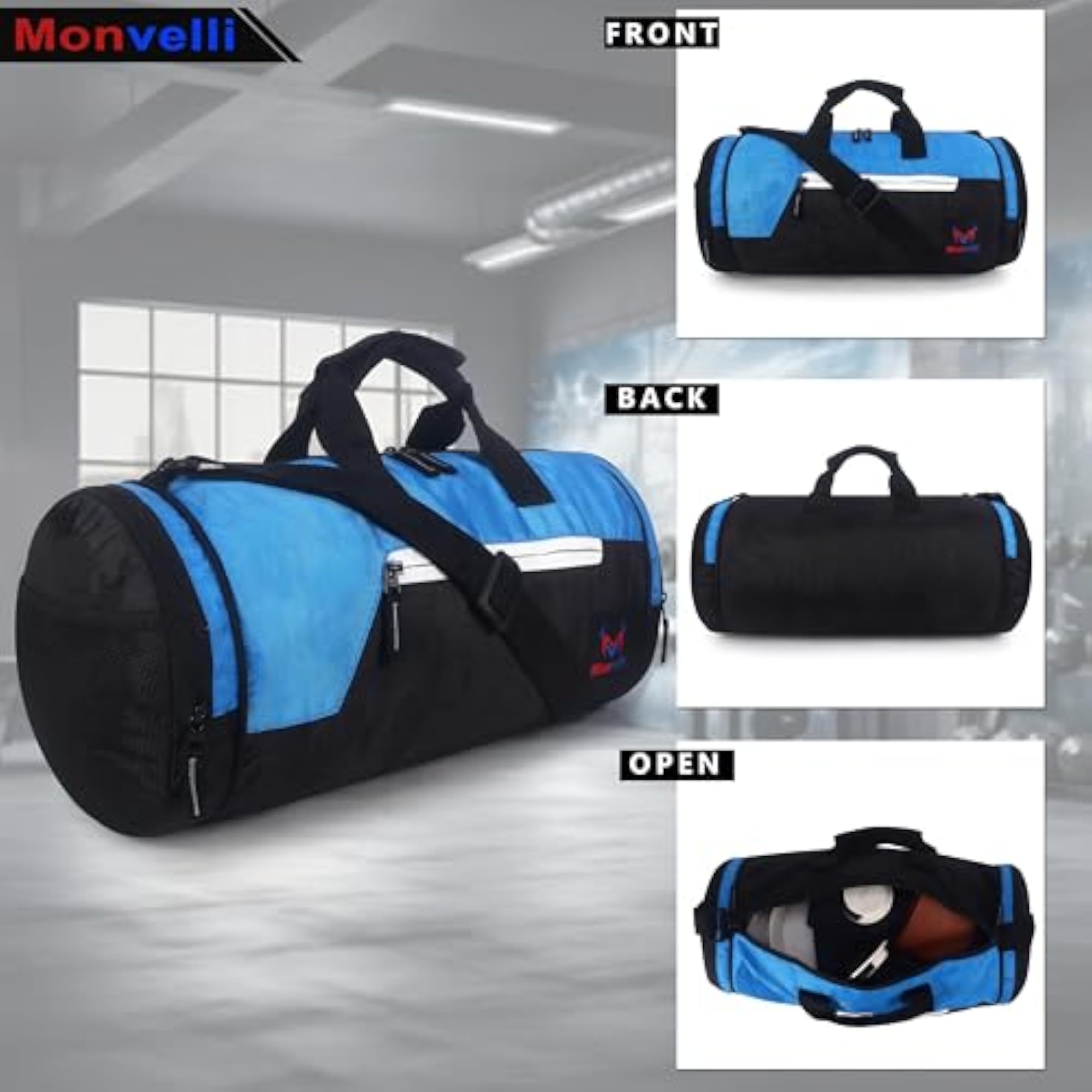 Gym Duffel Bag for Men & Women with Shoe Compartment